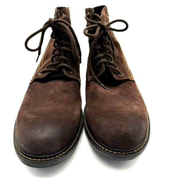 LEVI'S Men's 13 Brown Sheffield Suede Genuine Leather Lace-up Boots Comfort Logo - Picture 5 of 10